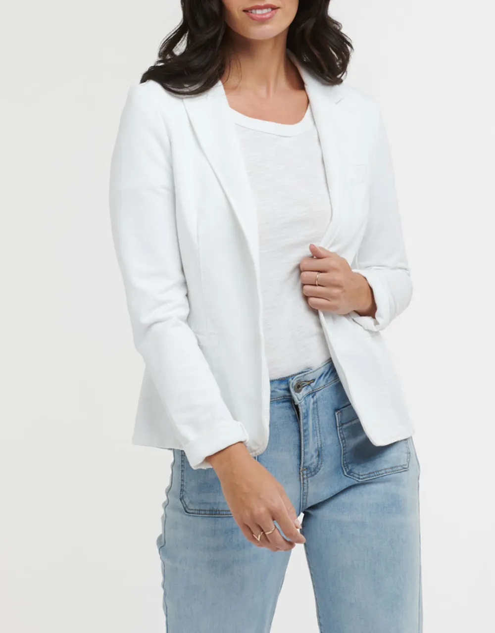 Maha Sequin Blazer - White