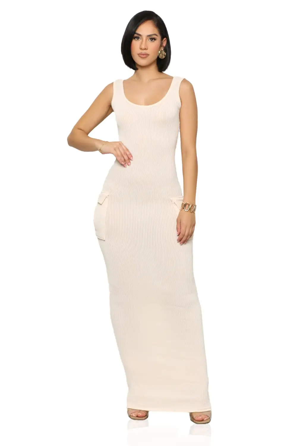 Rest N' Play Ribbed Dress (Cream)