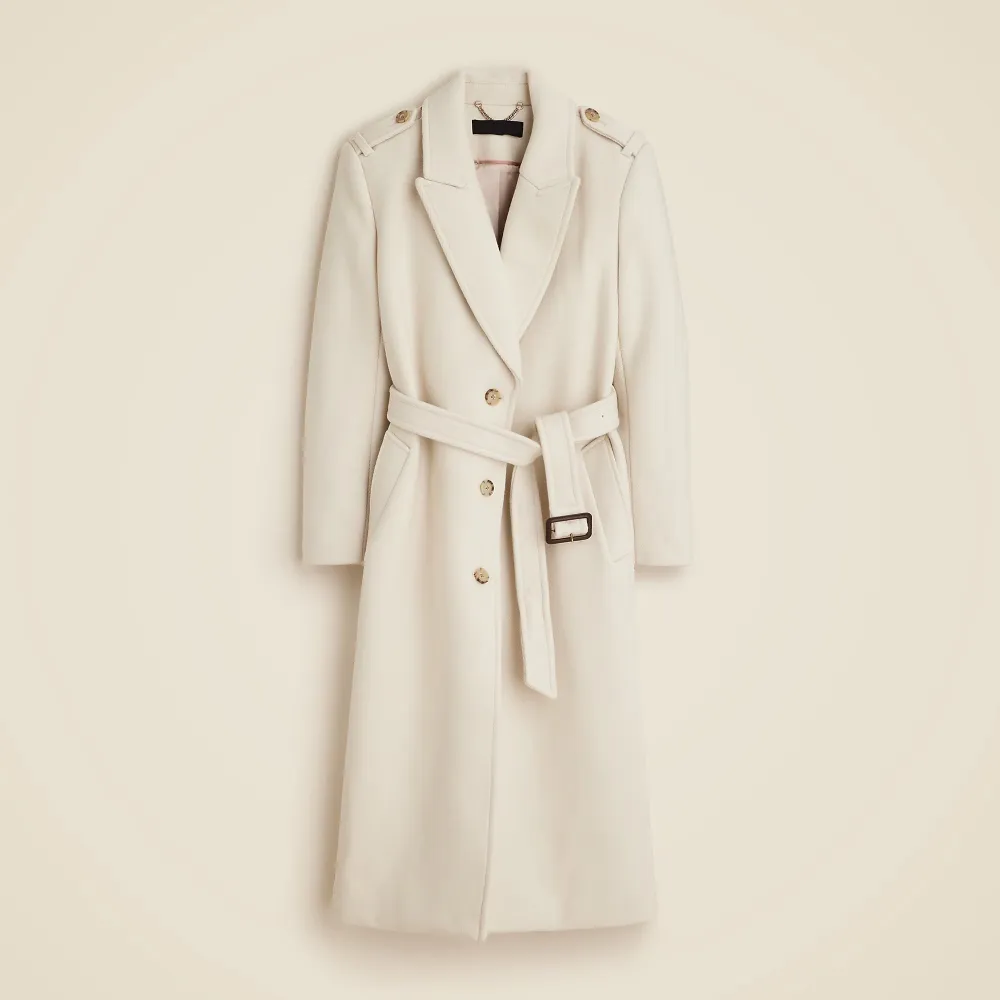 Wrap trench coat  double-faced wool blend