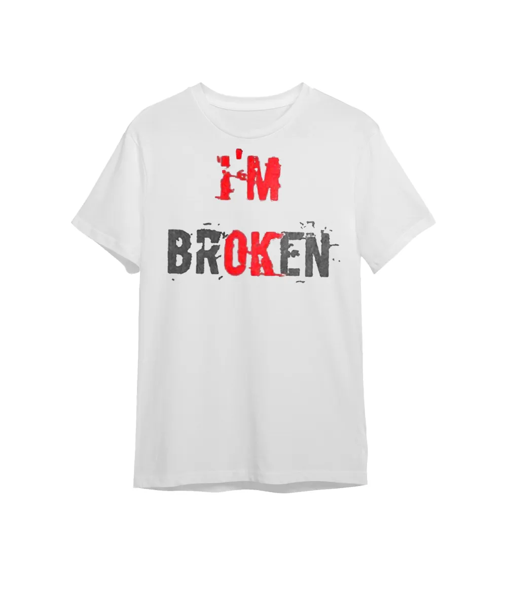 I'M Broken Print Men All-Match T-Shirt