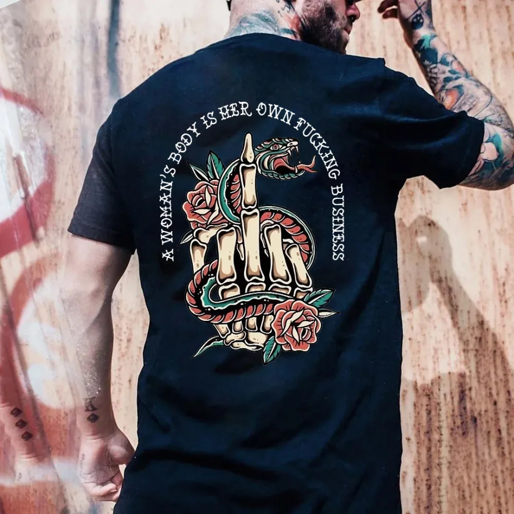 A Woman's Body Is Her Own F**king Business Print Men's T-shirt