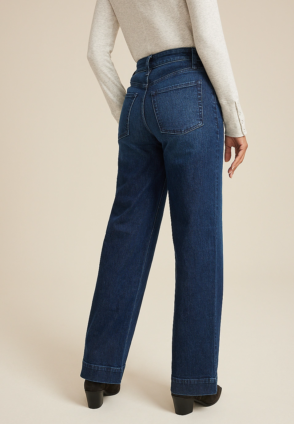 Dark High Rise Wide Leg Jean