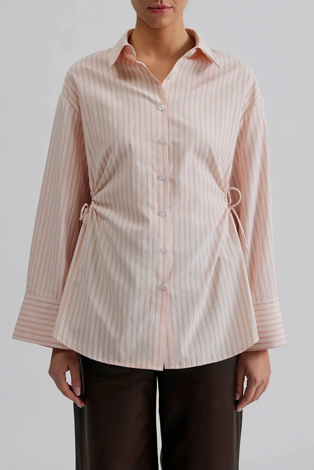 Striped Wrap Style Blouse