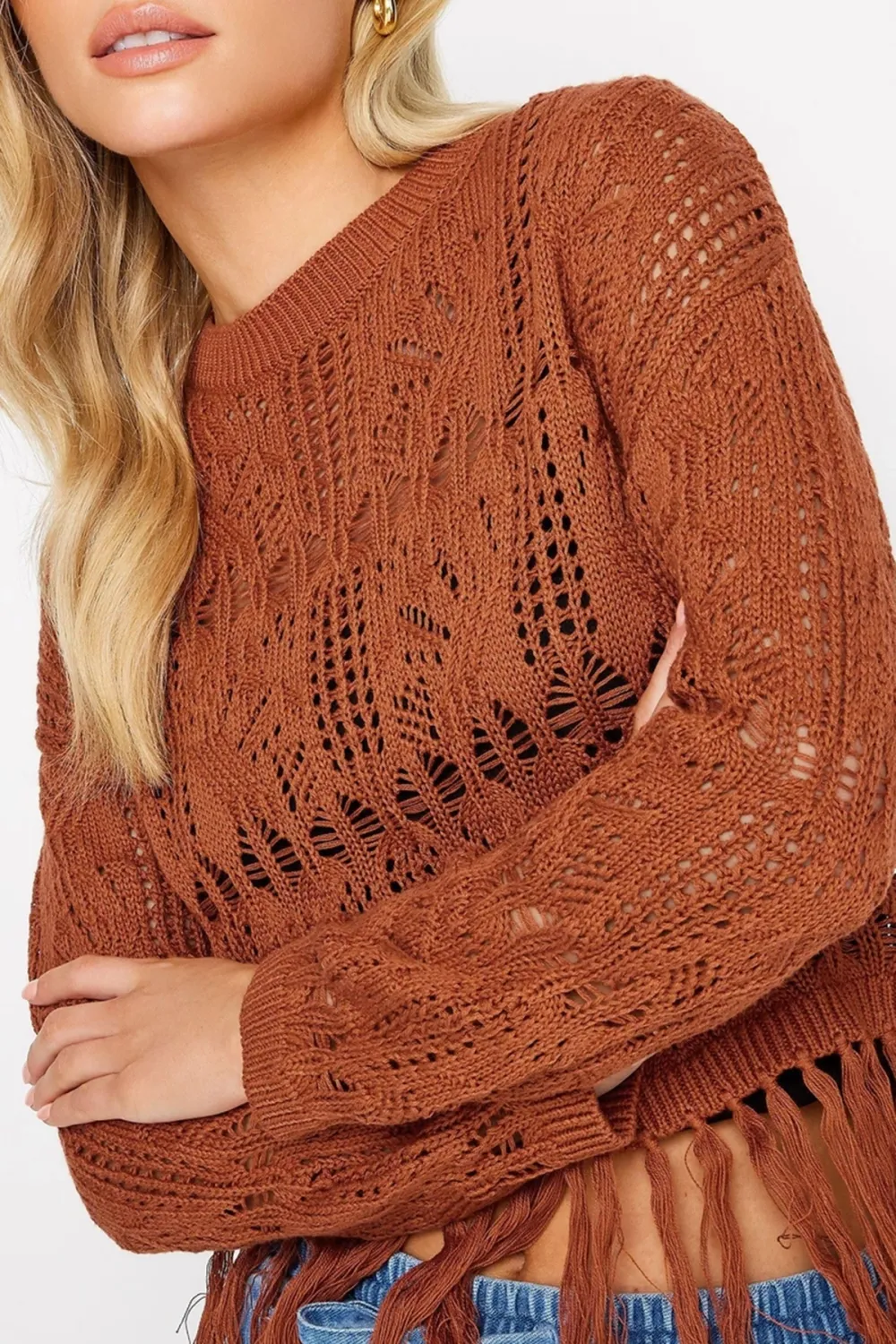 Petite Crochet Tassle Jumper