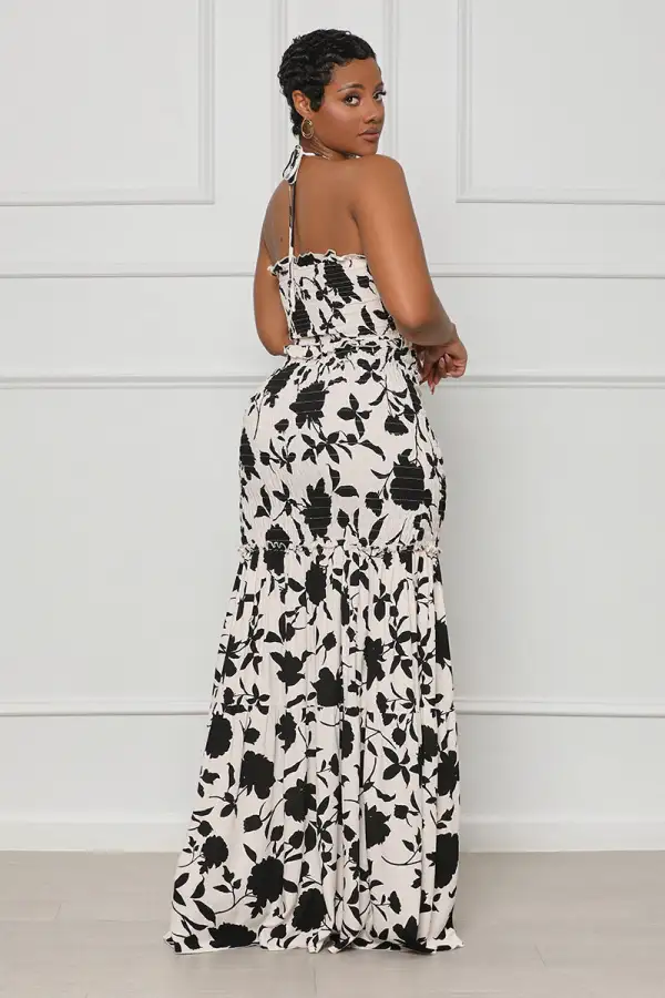 Breezy Blossom Maxi Dress (Black Multi)- FINAL SALE
