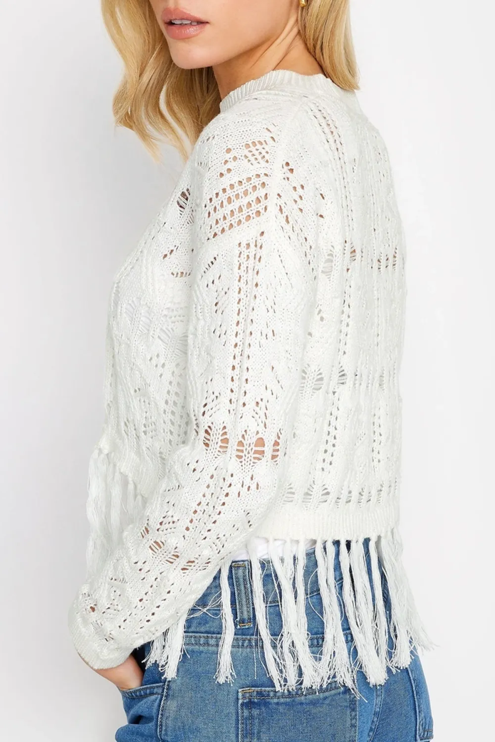 Petite Crochet Tassle Jumper