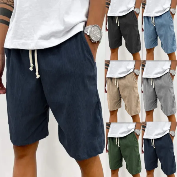 Men's solid corduroy shorts
