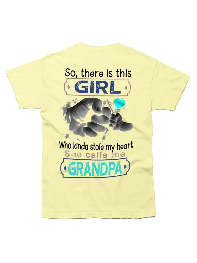 There Is This Girl Kinda Stole My Heart She Calls Me Grandpa Premium T-Shirt