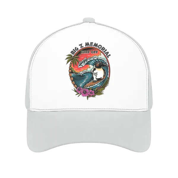 Big Z Memorial Surf Off Printed Bent Rubber Baseball Cap