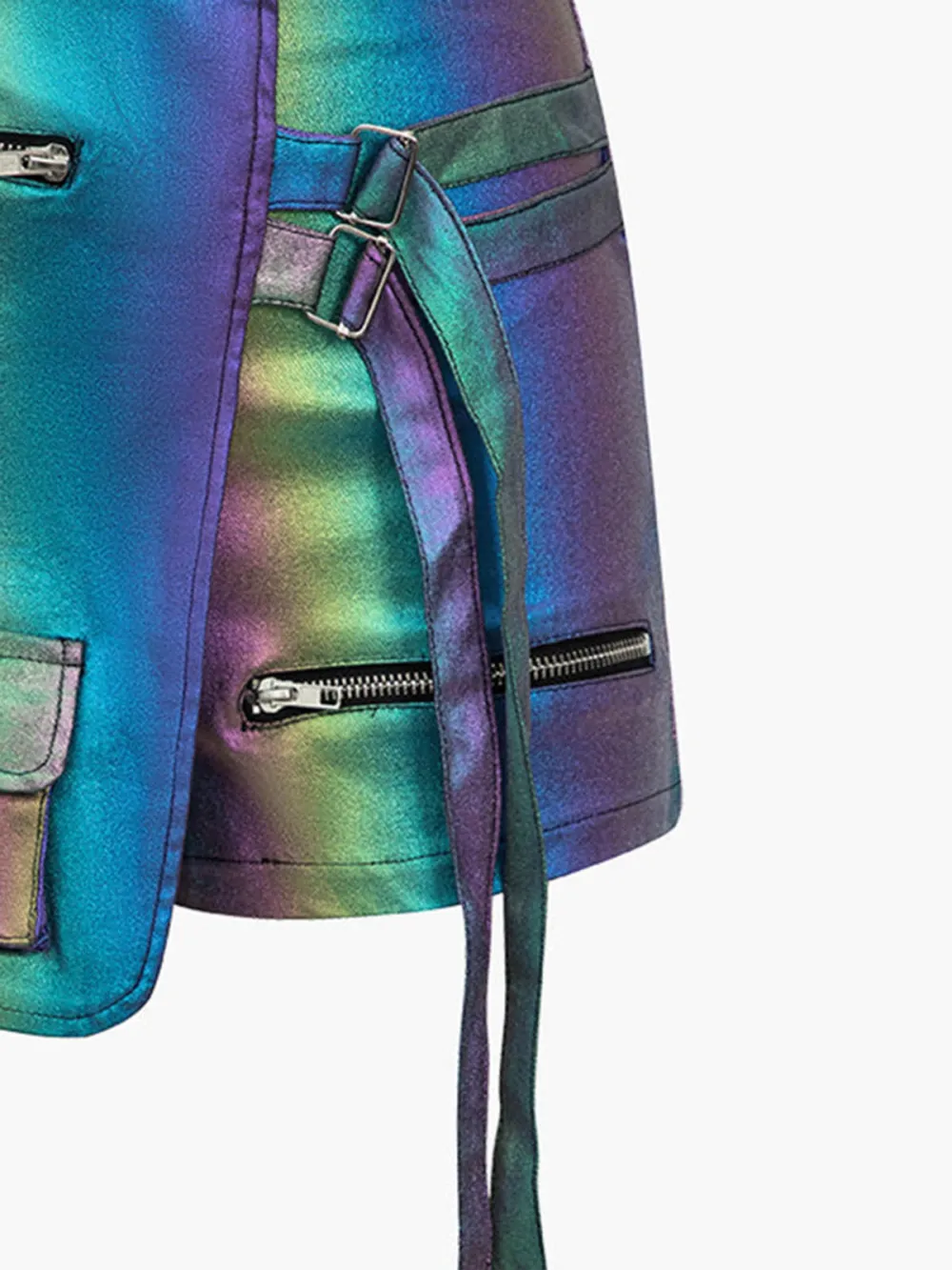 Rainbow Print Shorts With Cargo Pockets