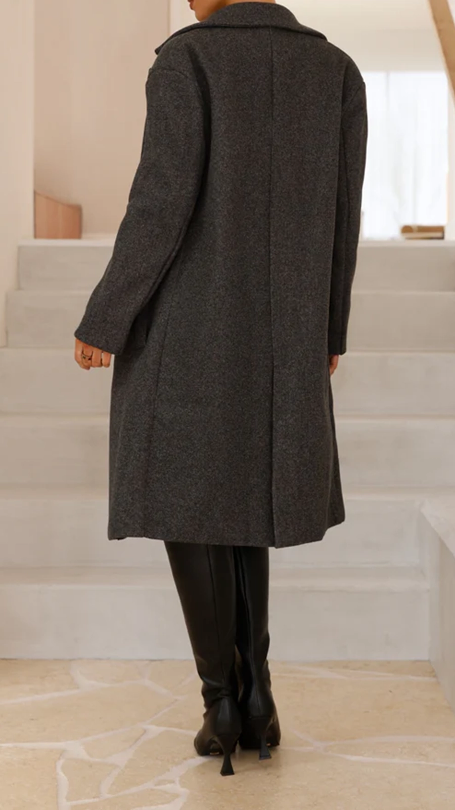 Pamela Longline Coat - Charcoal