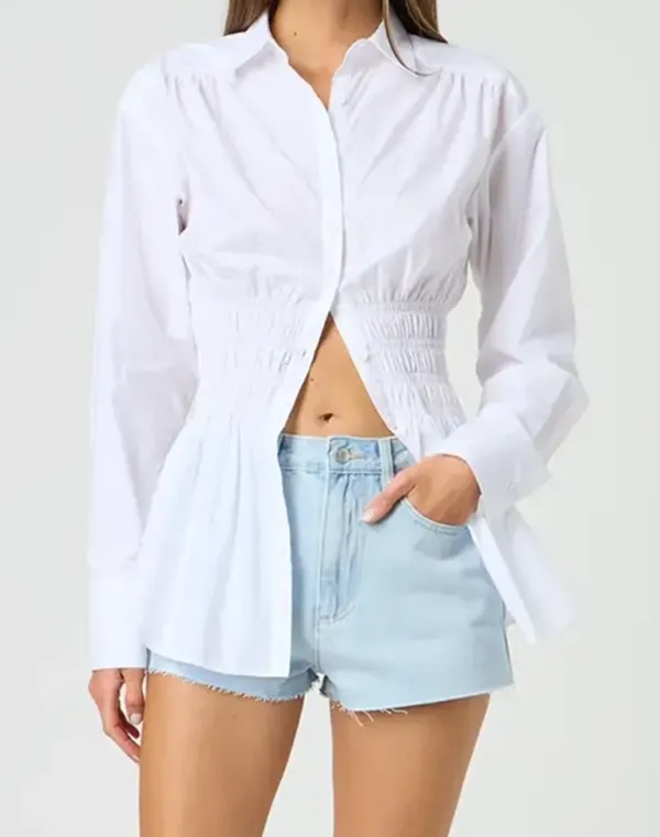 High Rise Denim Mini Short