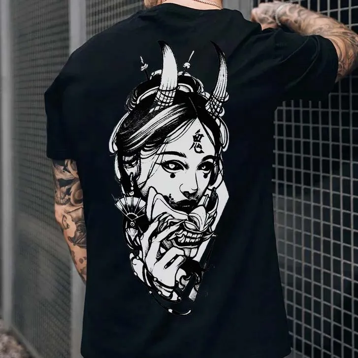 Devil Mask Printed Men's T-shirt