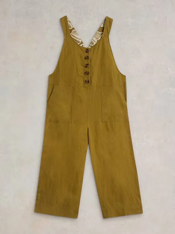 Square Neck Viola Linen Dungaree