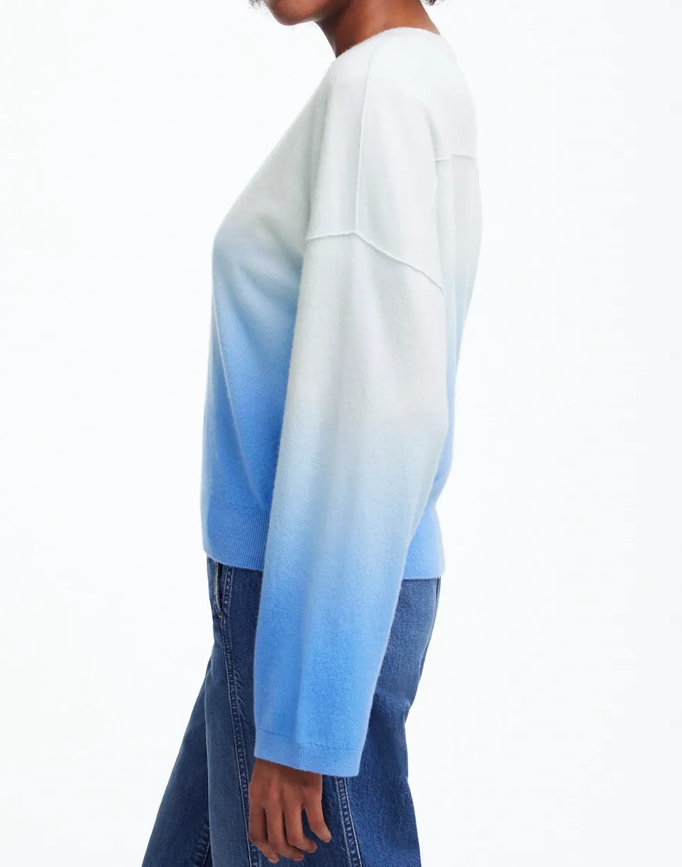 Cashmere Boxy Sweater in Dip Dye