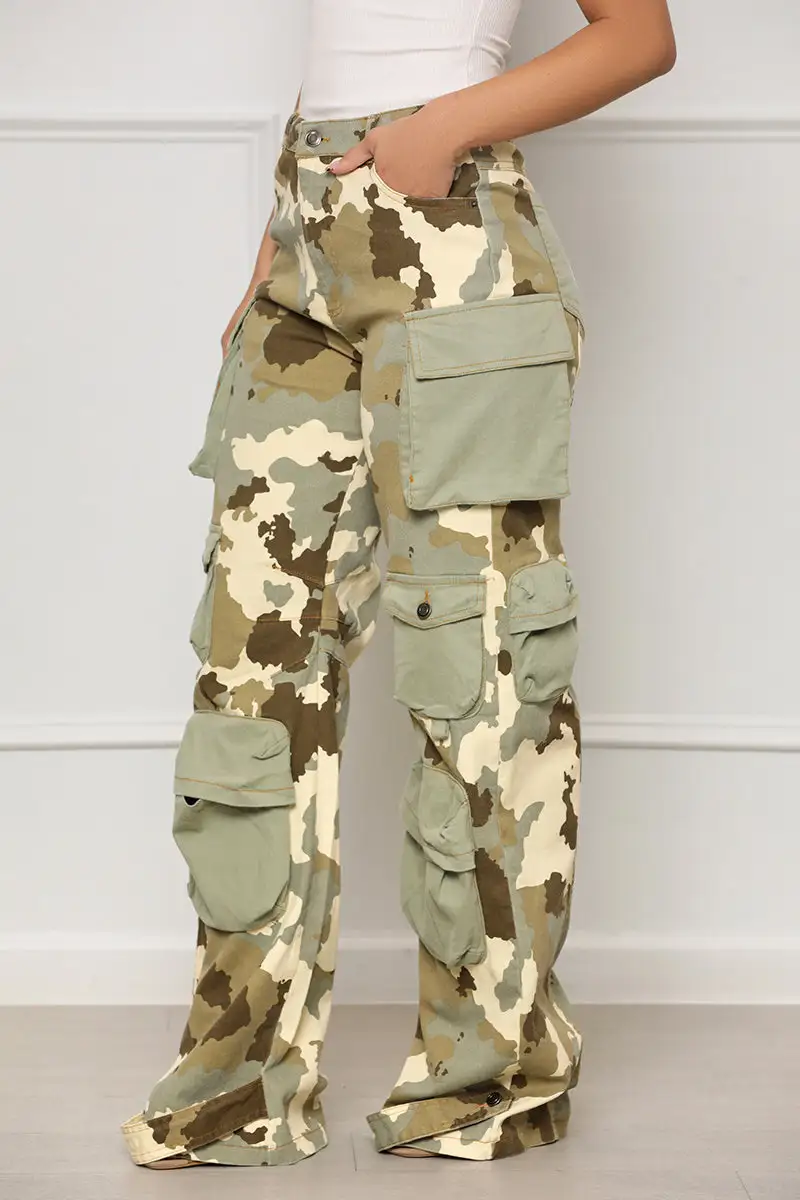 Weekend Chaos Cargo Pants (Tan Multi)- FINAL SALE