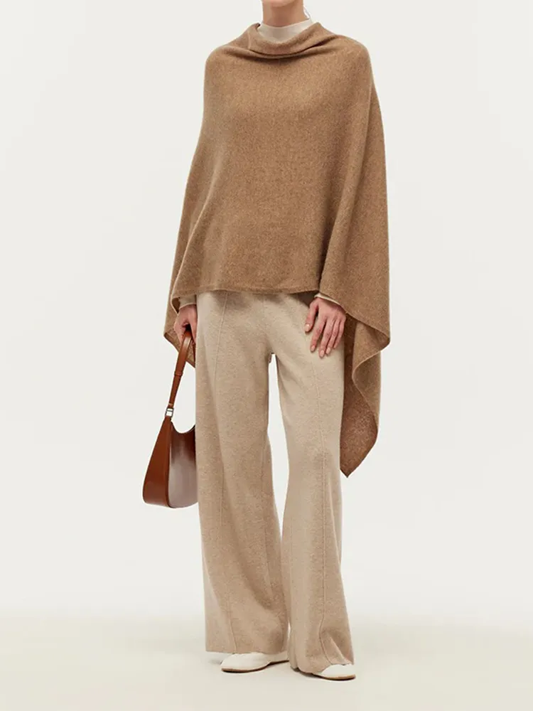 100% Cashmere Pullover Poncho Sweater