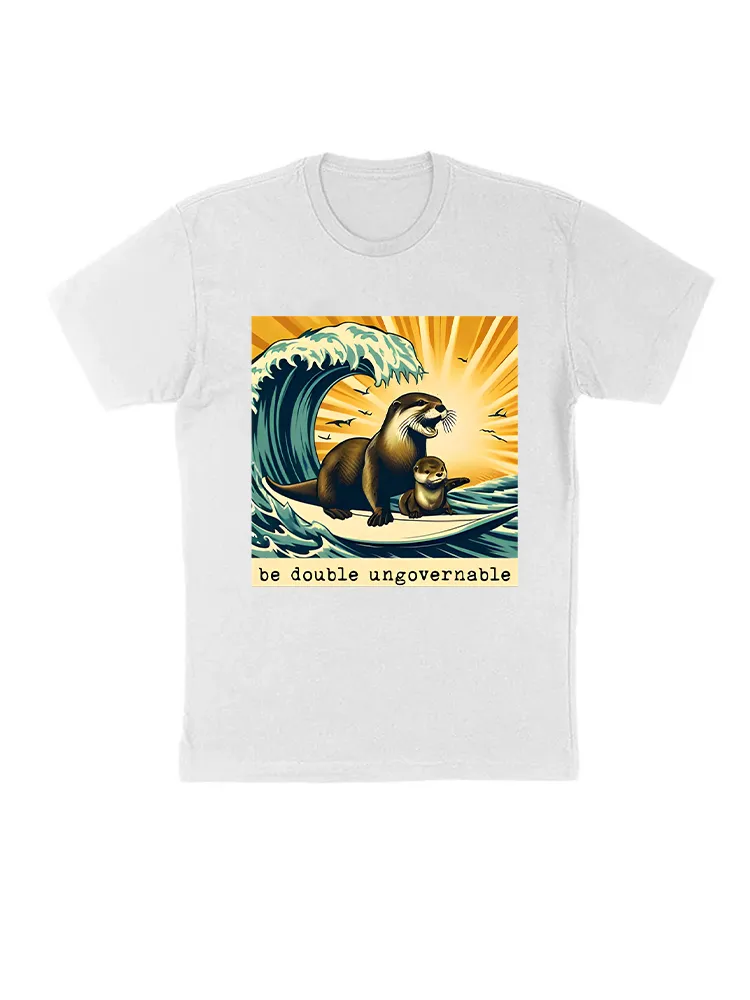 Be Double Ungovernable 841 Surfing Otter With Baby T-Shirt