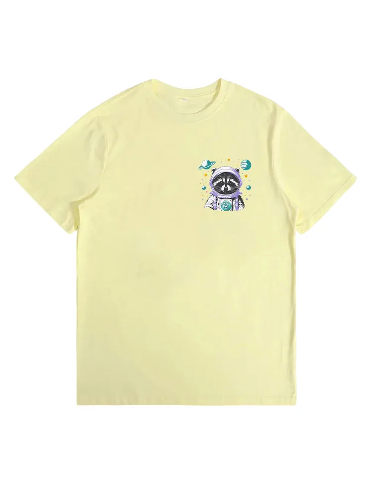 Cat Astronaut Print T-Shirt