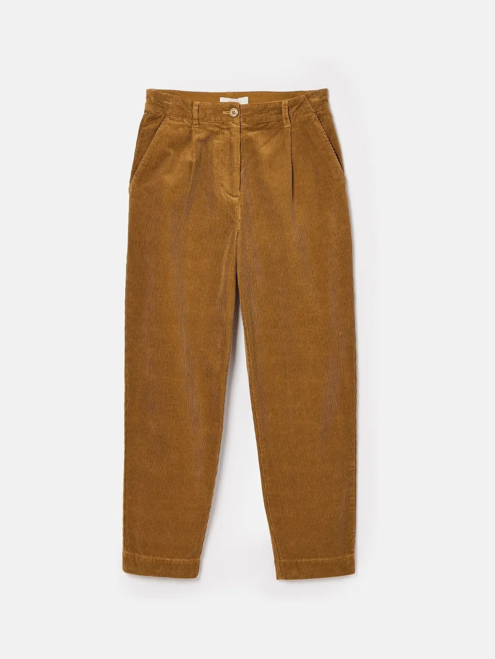 Casual Style Calla Tan Brown Corduroy Tapered Trousers