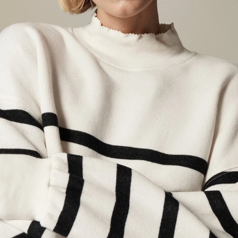 Heritage terry mockneck sweatshirt in stripe