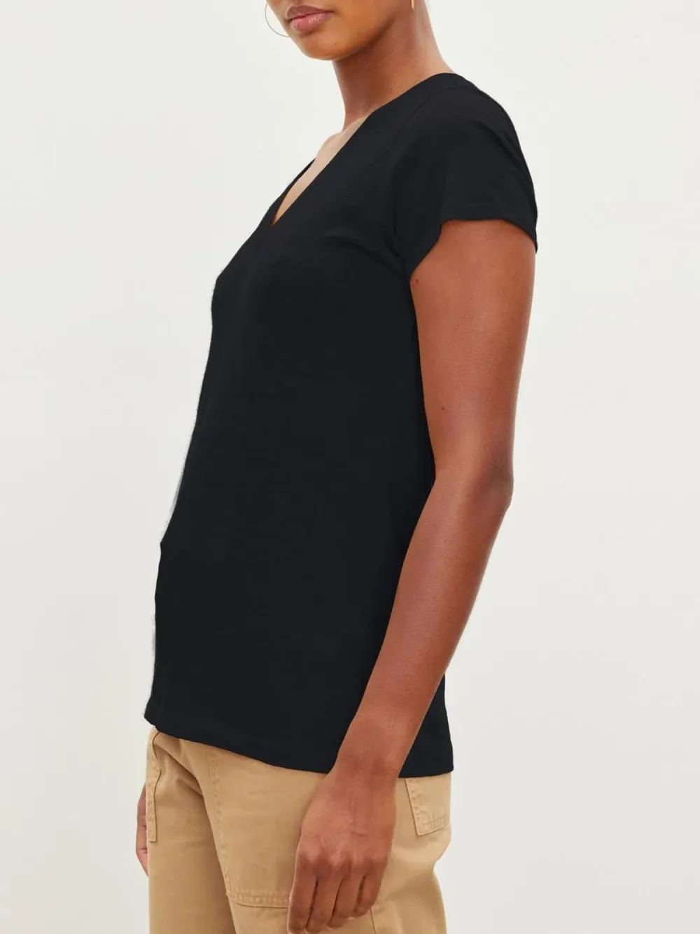 Jilian V-neck Black Tee