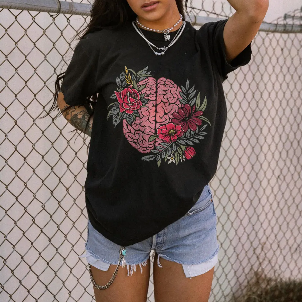 Flower Of Wisdom Printed T-shirt