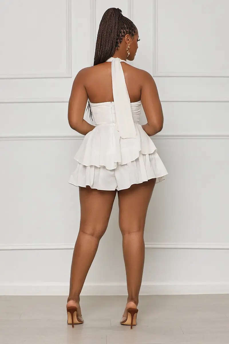 High Value Linen Romper (White)