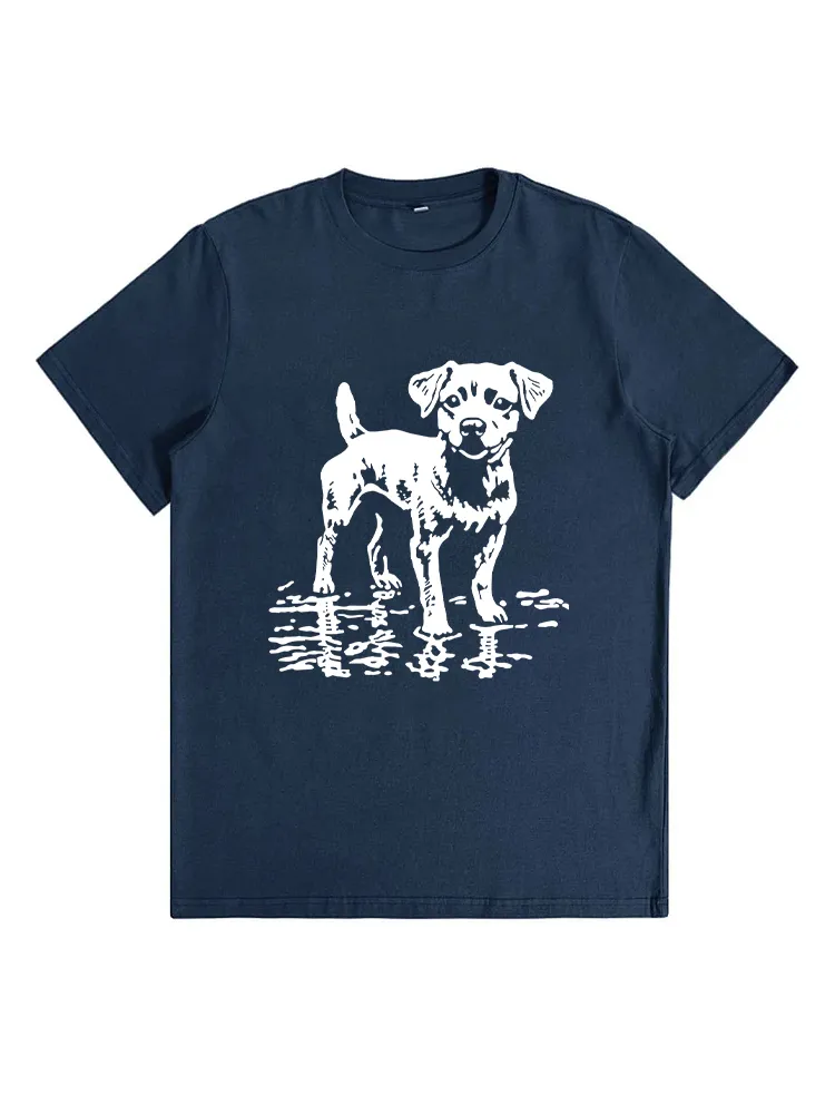 Men'S Animal Dog T Shirt Tee Top 100% Cotton Short Sleeve Graphic T-Shirt