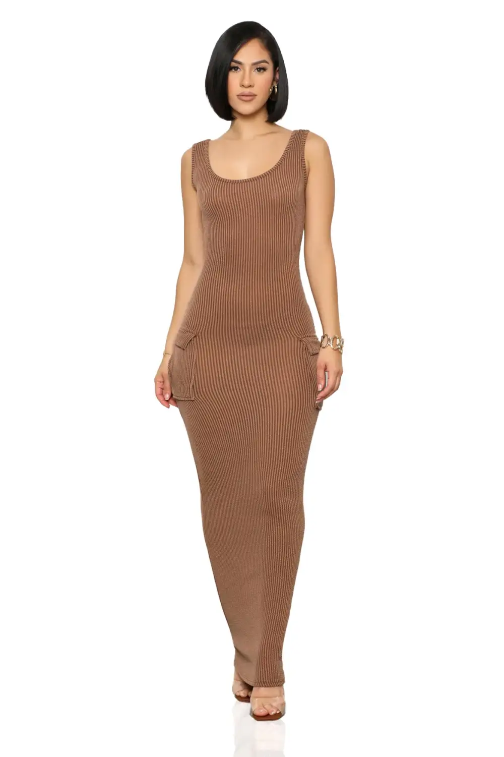 Rest N' Play Ribbed Dress (Brown)