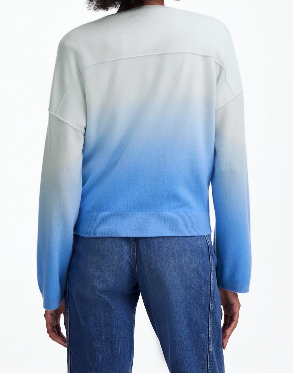 Cashmere Boxy Sweater in Dip Dye