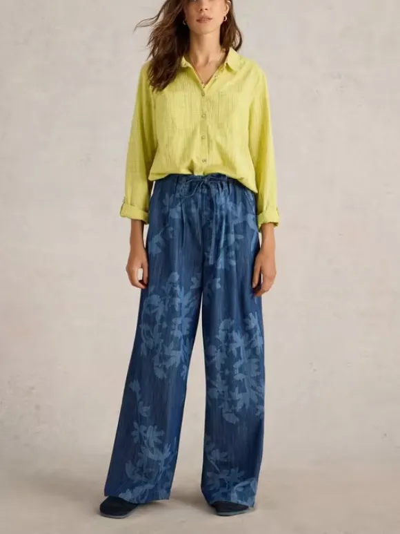 Farah Denim Wide Leg Trouser