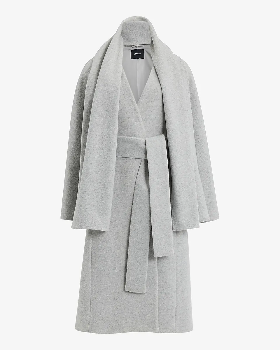 Belted Wrap Scarf Coat