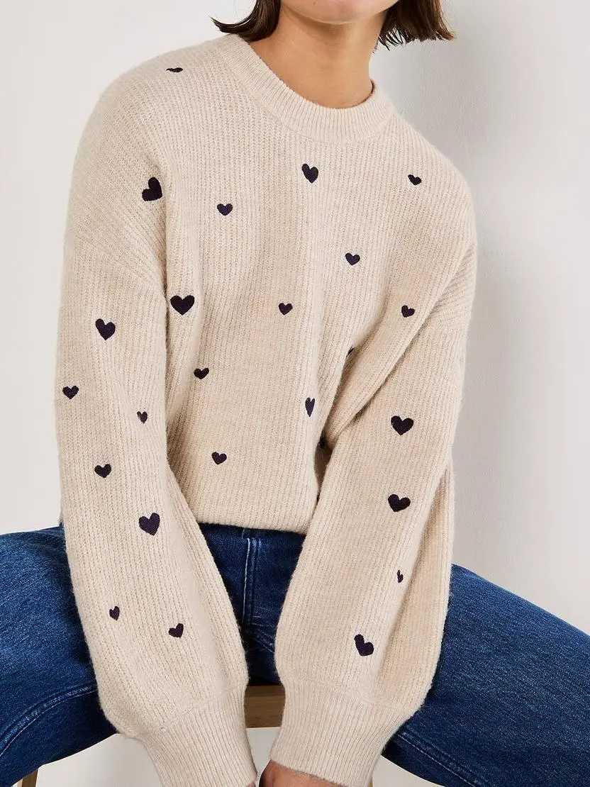 Embroidered Heart Jumper