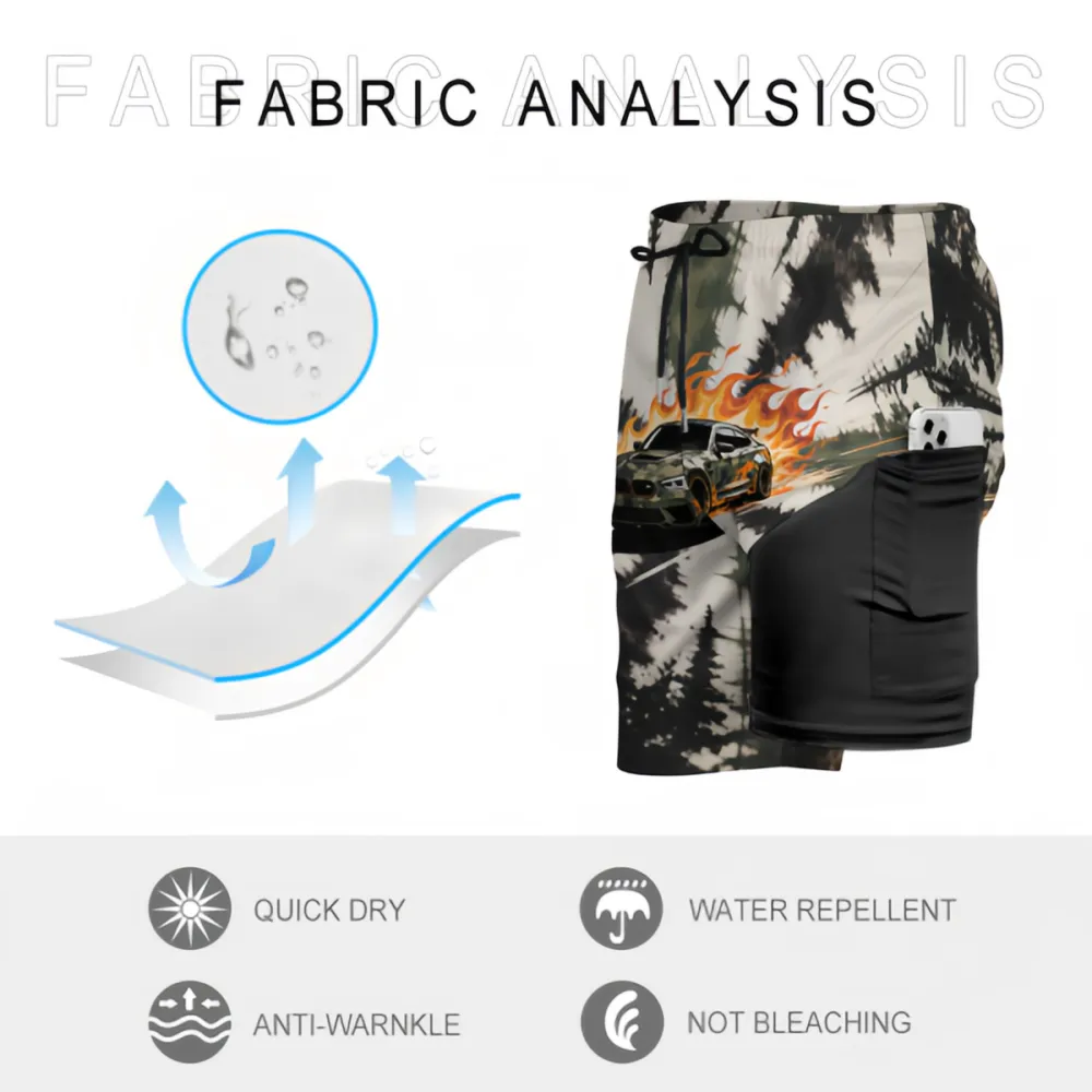 Flying Spur Sports Car Fashionable Sports Beach Shorts