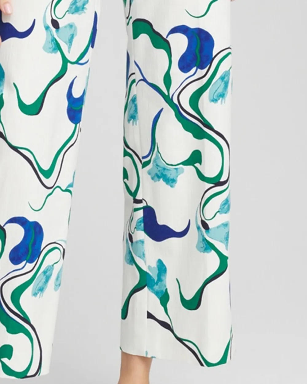 Floral Wide-Leg Cropped Pants