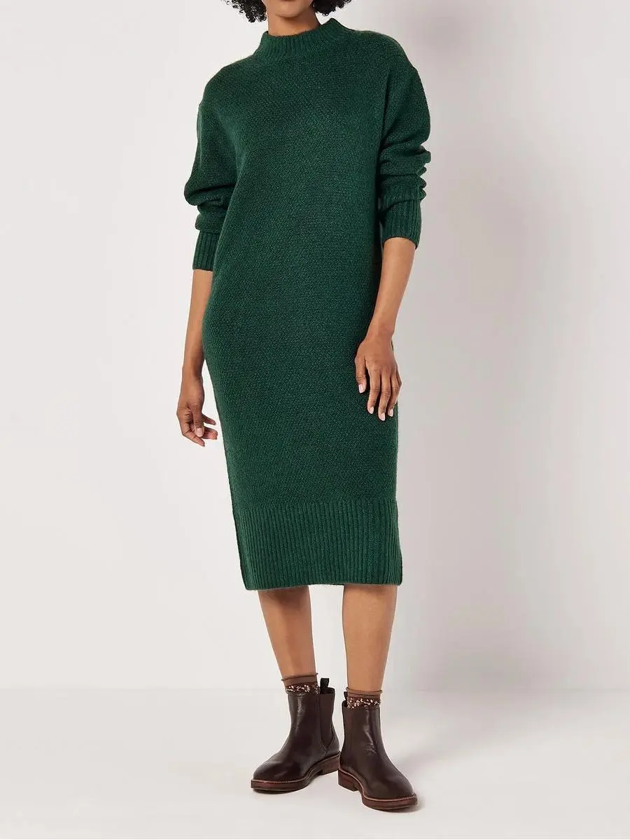 Waffle Knit Midi Dress