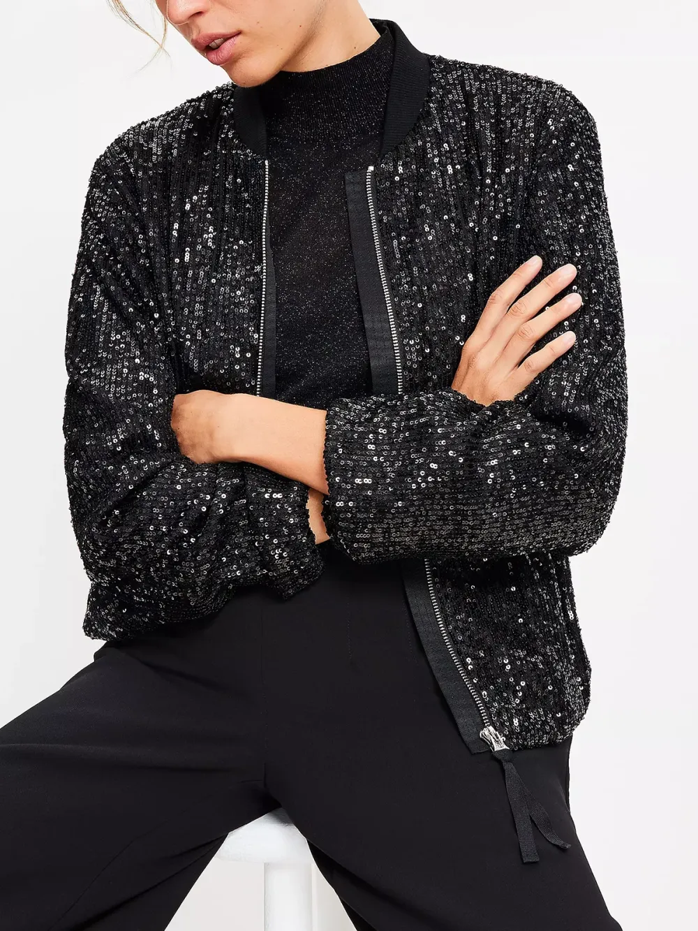 Sequin Bomber Jacket