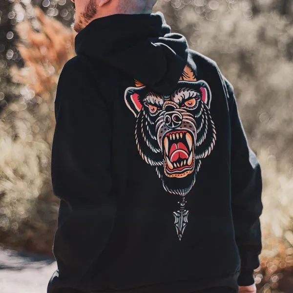 Ferocious Animal Print Long-sleeved Hoodie
