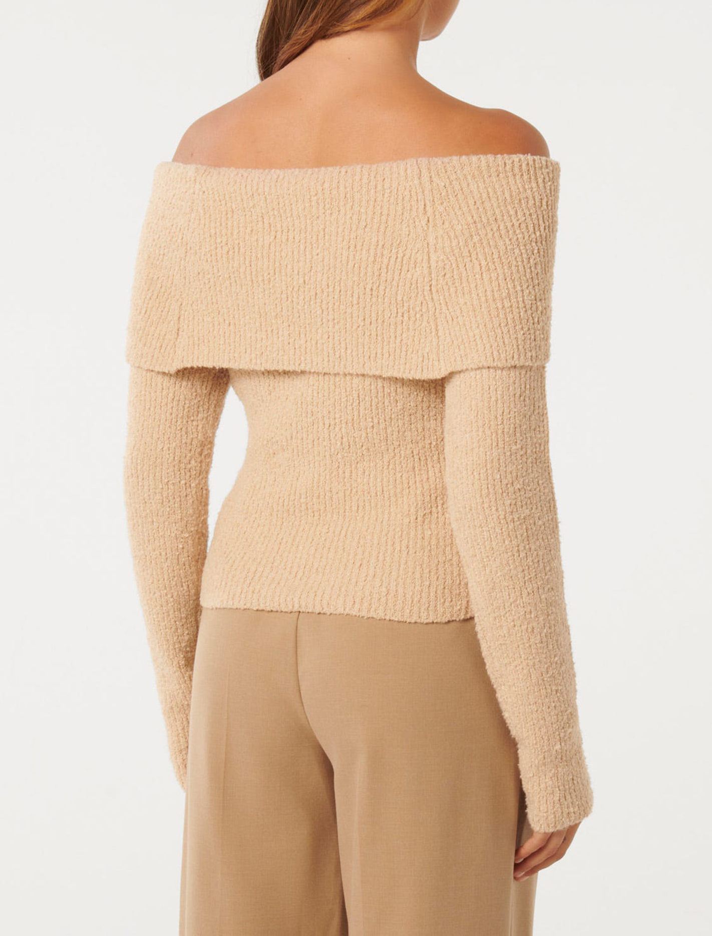 Mariah Boucle Bardot Sweater