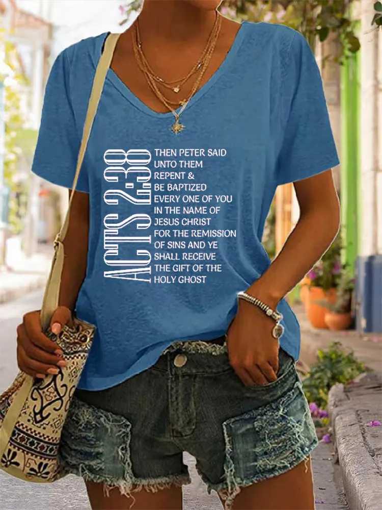 Acts 2:38 Shirt, Bible Verse T-Shirt, Christian Gift, Scripture Shirt, Holy Ghost T-Shirt, Pentecostal T-Shirt, Christian Gift, Baptized Tee