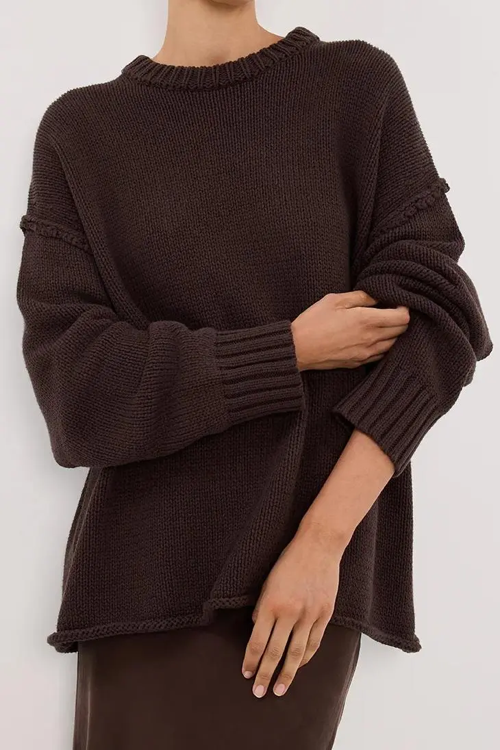 ROY CHOC LONGLINE KNIT JUMPER