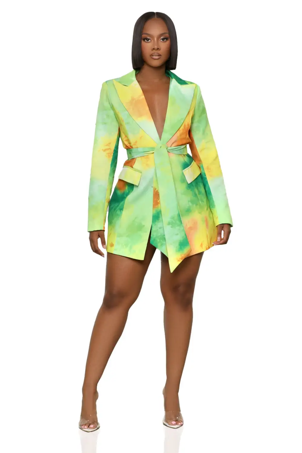 Color Flash Blazer (Green Multi)