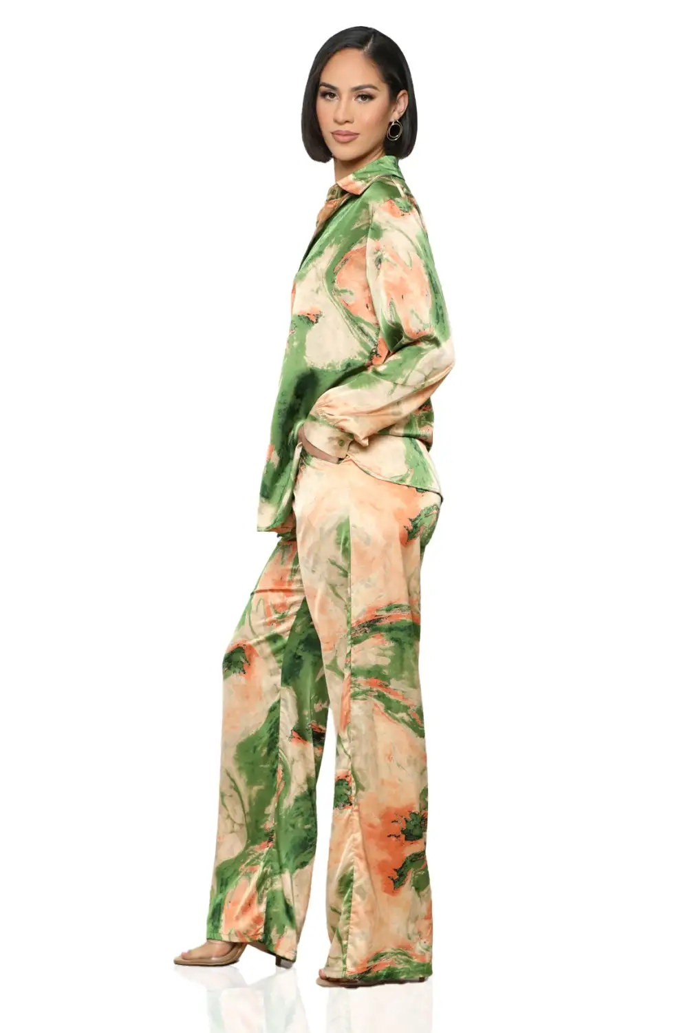 Desert Nights Pants Set (Green Multi)-FINAL SALE