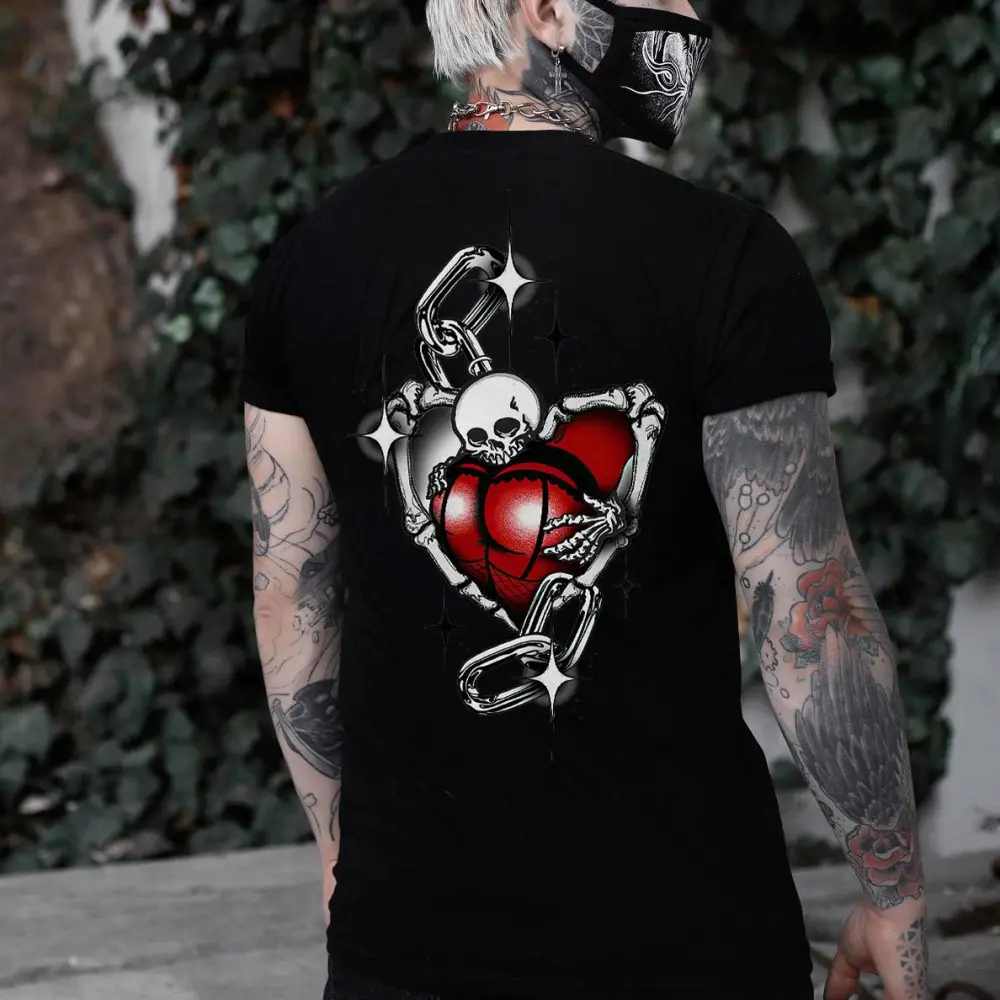 Skeleton Bite the Ass Printed Men's T-shirt