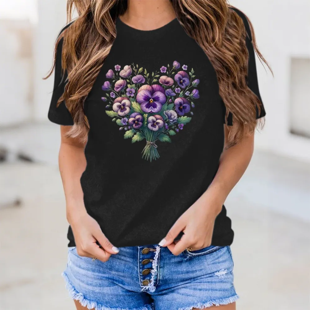 Women'S Memories Matter Alzheimer'S Awareness Round-Neck Short-Sleeved T-Shirt
