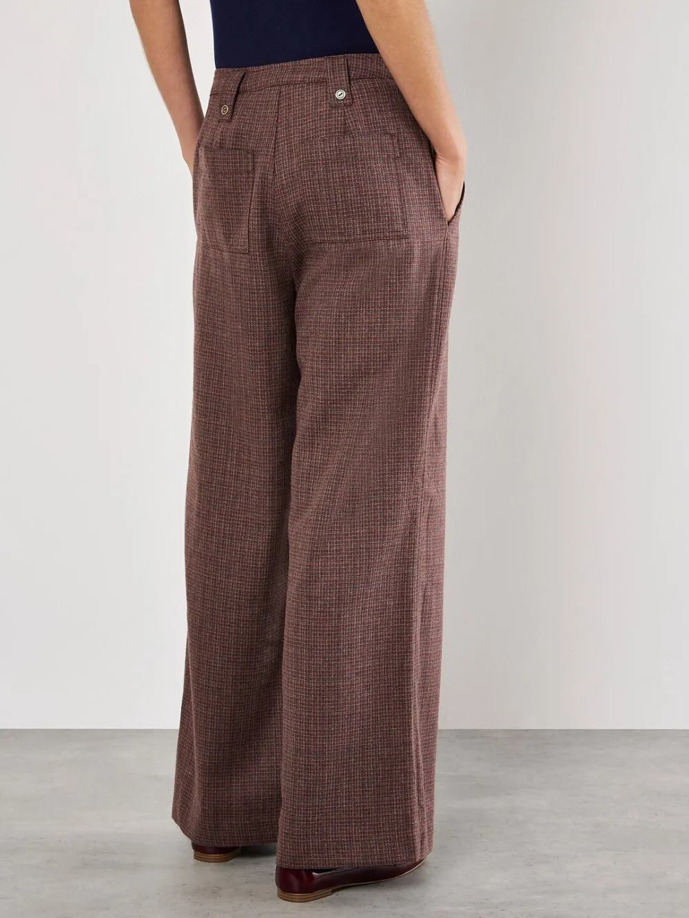 Mini Check Wide Leg Trousers