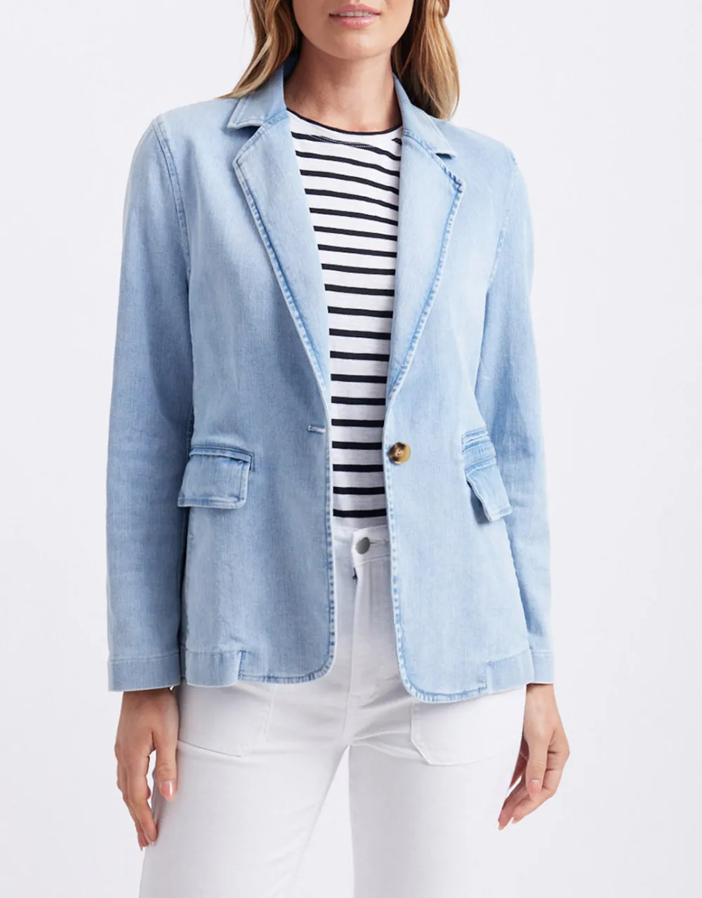 Denim Blazer - Ice Blue