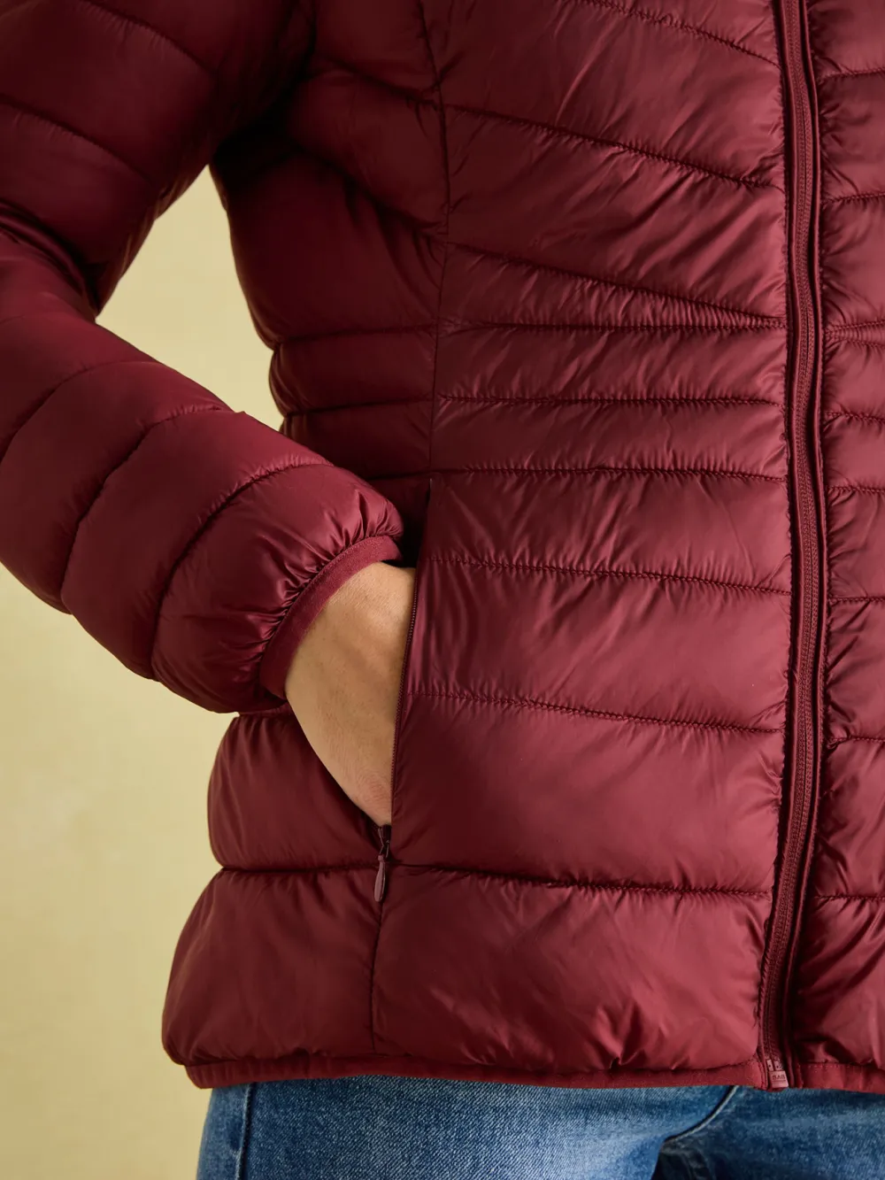 Kenley Dark Red Showerproof Padded Coat