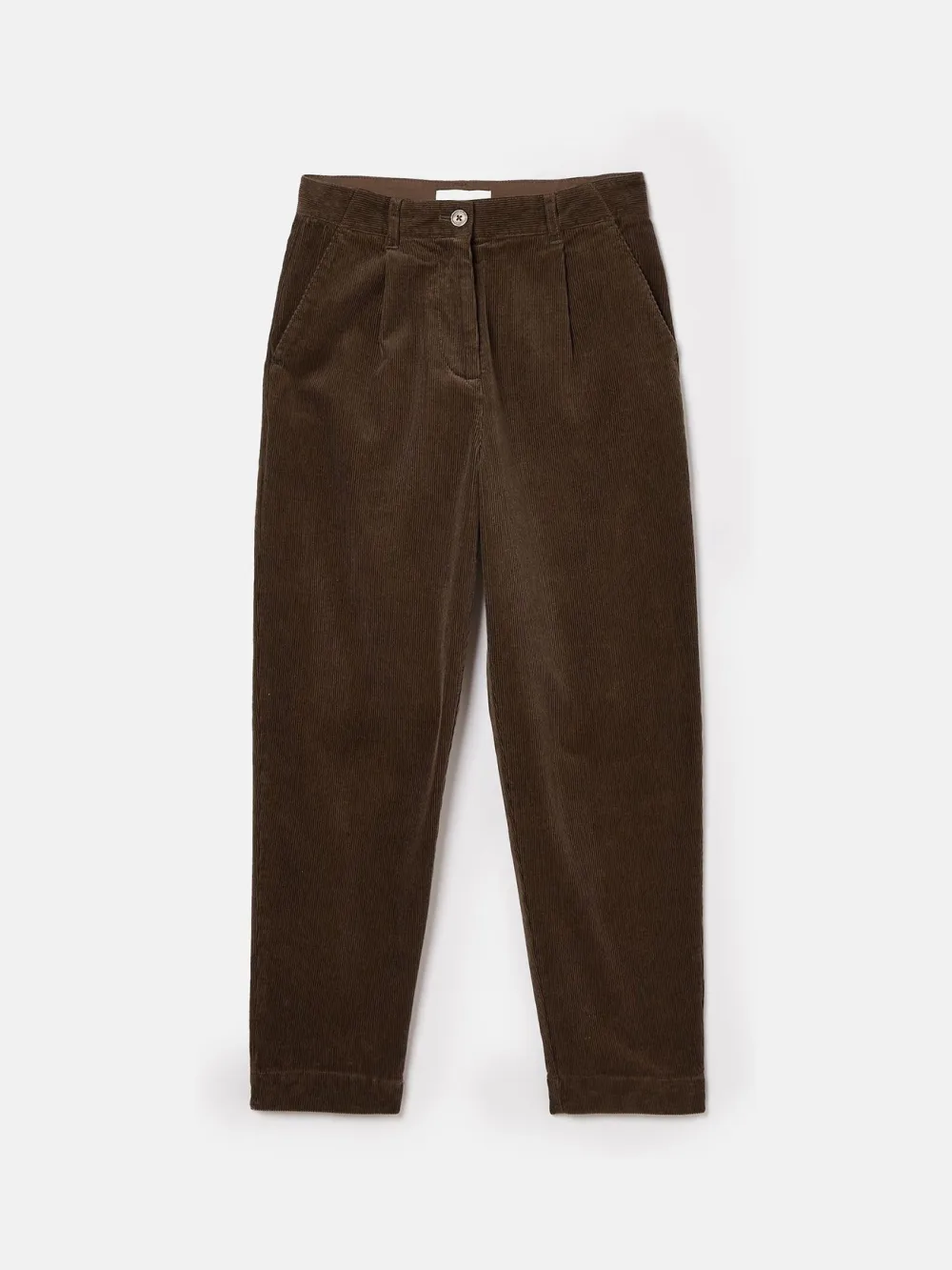 Calla Dark Brown Corduroy Tapered Trousers